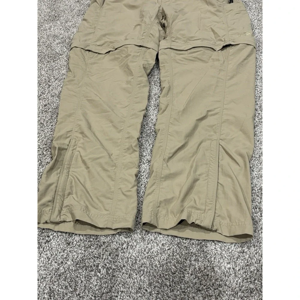 The North Face Mens Convertible Hiking Pants Khaki Tan Zip Off Ripstop Cargo